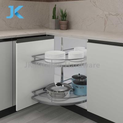 China Hot Selling JK Modern Venus 180 Degree Rotating Basket Kitchen Corner Cabinet Basket for sale