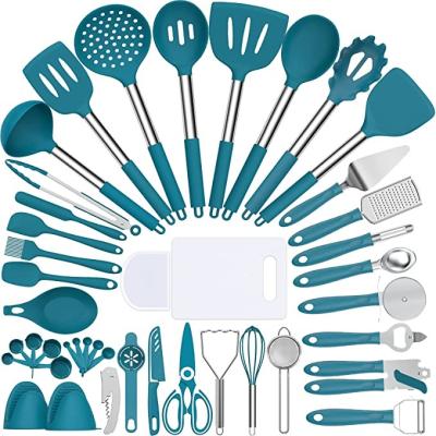 China Viable Kit Cooking Accessories Nordic Aluminum Portable Restaurant Utensils Home Style Nonstick Silicone Baking Kitchen Utensils for sale