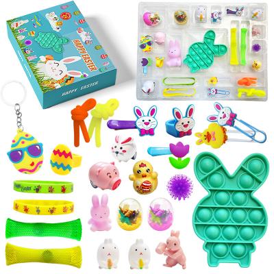 China Eco-friendly Material Cartoon Egg Surprise Animal Advent Calendar Gift 24 Days Stir Countdown Toys For Children 24pcs/set Easter Lucky Blind Box for sale