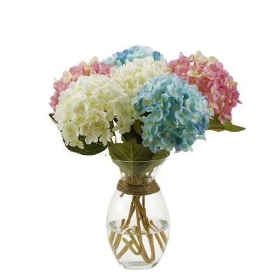 China Simple Single Stem Ivory White Silk Artificial Hydrangea IFG Stem Flower for sale