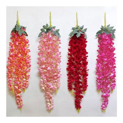 China Hanging Flowers IFG Wedding Decoration Long Hanging 3 Branches Artificial Flowers Silk Wisteria for sale