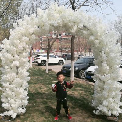 China White Wedding Flower Arch IFG Cherry Blossom Flowers Arch For Ceremony Decoration for sale