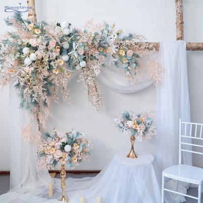 China Flower Arch for Wall Decoration IFG Wedding Wackdrop Wall Decoration Flower Runner Flower Arch for sale