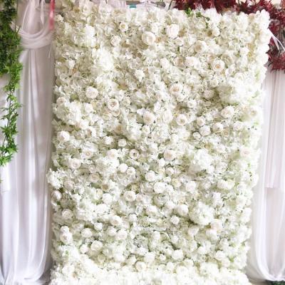 China Stage IFG Flowers Backdrop Customize 2m*2m Roll White Flower Artificial Wedding Wall for sale