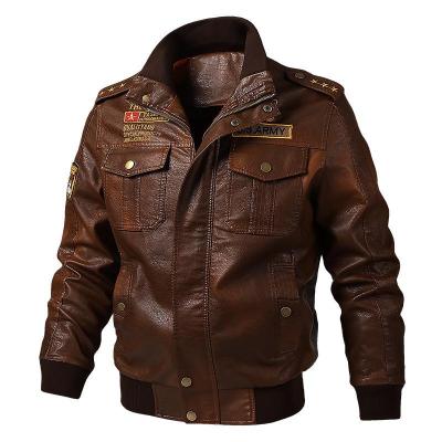 China Mens Plus Size Trend Classic PU Letterman Jacket Jaqueta De Cordura Moto Brown Leather Plus Size Bomber College Jackets for sale