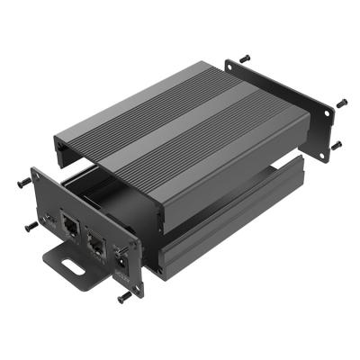 China GOF 76*35mm Aluminum Wall Mounted Extruded Aluminum Rail Enclosure Metal Electrical Box Box With Heat Sink for sale