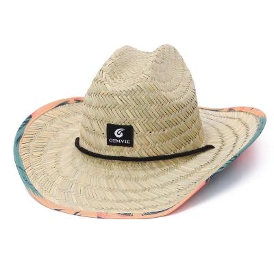 China Character Customized Handmade Cheap Cavity Straw Lifeguard Cowboy Hat for sale