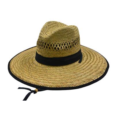 China Waterproof Custom Under Brim Printing Pattern Straw Hat Bulk Straw Cowboy Hats Under Brim Straw Beach Hats for sale