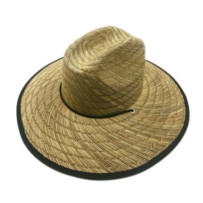 China Brazil Australia Hot Sale OEM Waterproof Mat Grass Lifeguard Straw Cowboy Hat For Man for sale