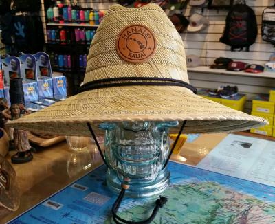 China Custom OEM & ODM Safari Lifeguard Straw Hats Wide Character Brim Straw Beach Sun Visor Cap for sale