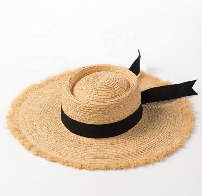 China Large Character Straw Hat Factory Supply Raffia Straw Hat Summer Straw Hat 100% Straw Hat for sale