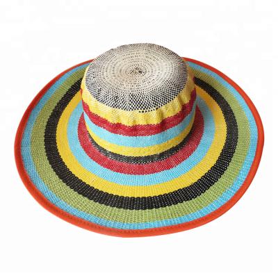 China Various Character Sun Hat Types Rainbow Bow Decoration Mechanism Straw Hat Mexican Fedora Hats for sale