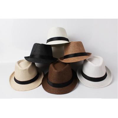 China Summer Unisex Sun Straw Braid Floppy Fedora Beach Breathable Panama Straw Spring Hats Lightweight Outdoor Men Women for sale