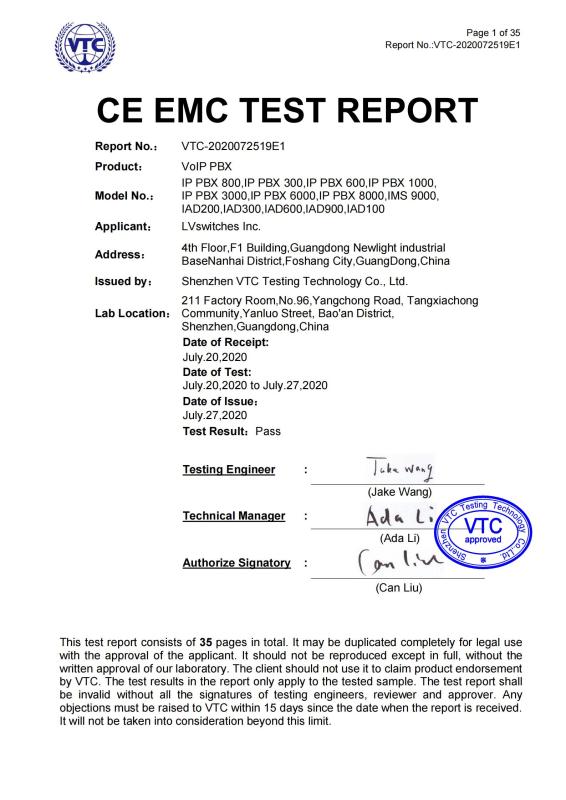 CE - Lvswitches Inc.