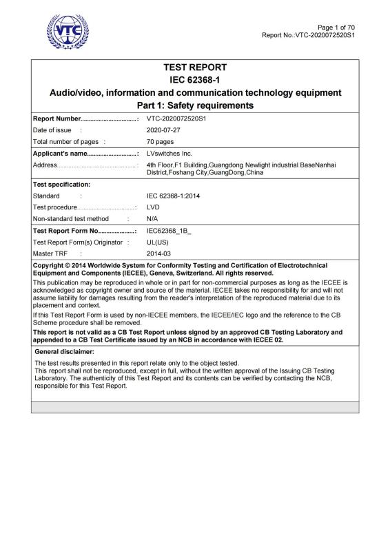 CE - Lvswitches Inc.