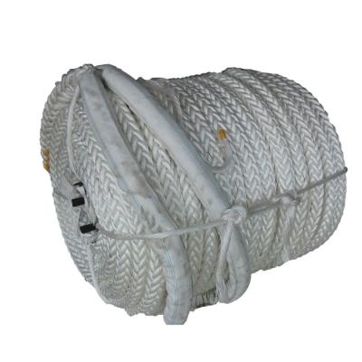 China 68mm X 220m Nylon Mooring Rope 2 Meter Splice Eyes Both Ends Mildew Resistance for sale