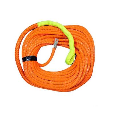 China Utv Offroad UHMWPE Fiber Rope 10mm X 30m High Performance Orange for sale