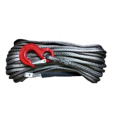 China 14mm X 30 Meters Synthetic Rope ,  High Strength Black Braided Winch Rope for sale