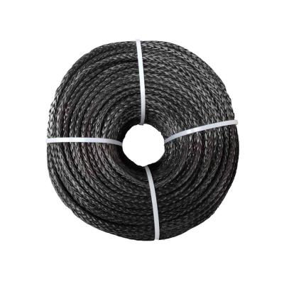 China 6mm 100m Black Glider Towing UHMWPE Fiber Rope Superior Fatigue Resistance for sale