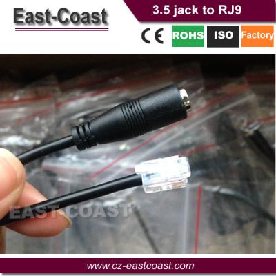 China For iPod 3.5mm Jack to Telephone RJ9/RJ10 Headset to Telephone Adapter Cable for sale