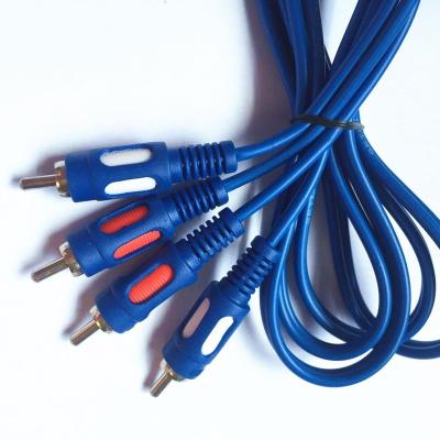 China High End TV/VCR/Set TOP Box Premium Double Injection Blue 2rca To Audio Video Cable 2rca for sale