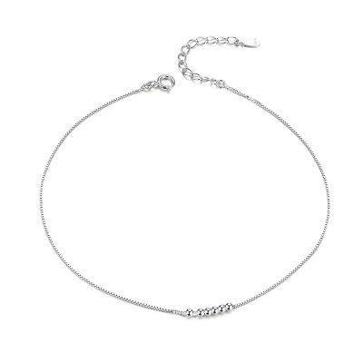 China S925 New Fashion Simple Women Foot Jewelry 2020 Female Foot Ornaments Sterling Silver Platinum Anklet Chain for sale