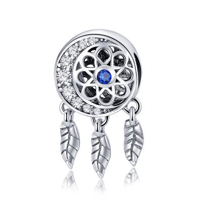 China Cute Design Popular Jewelry DIY Charm Bracelet Accessories S925 Hollow Dreamcatcher Silver Pendant for sale