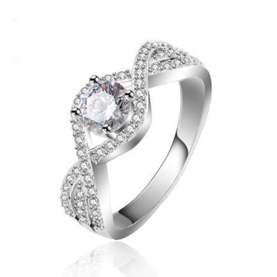 China Hot Trend Style 925 Sterling Silver Female Simple Inlaid Diamond Ring for sale