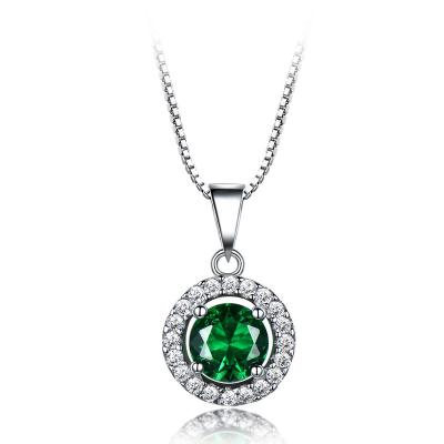 China Silver Women Gem Necklace Fine Jewelry 925 Sterling Silver Full Love Fashion Necklace For Memorial Gift for sale