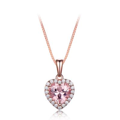 China Tiny Heart Rose Gold Pendant Necklace Full Of Love Silver Valentine Day Girlfriend Gifts Jewelry Beautiful Fashion Jewelry for sale