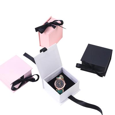 China Fashionable Jewelry Set Custom Jewelry Box Flip Top Logo Gift Logo Bracelet Necklace Ring Earring Jewelery Box Packaging With Ribbon for sale