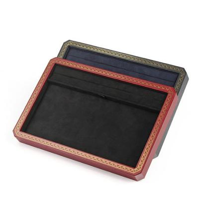 China Durable High-end PU Jewelry Appearance Pallet Jewelry Store Pattern Leather Fashion Jewelry Display Tray for sale