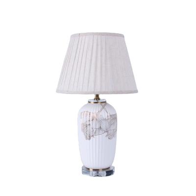 China Traditional popular hot sale ceramic table lamp living room bedroom ornament post-modern crystal base for sale