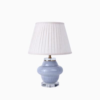 China American traditional Amazon hot items creative twill contracted wind living room study decorative ceramic table lamp for sale