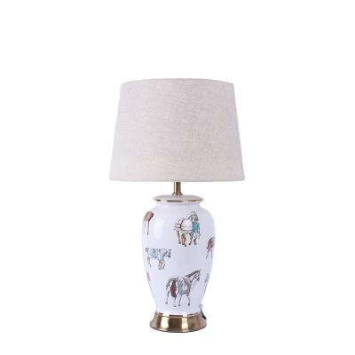 China New Chinese Style Traditional Exquisite Modern Hotel Bedroom Ceramic Table Lamp Home Decorative Lamp for sale