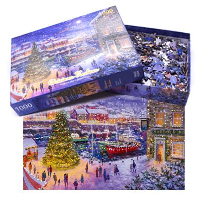 China Cartoon Toy Free Sample Adult Kids Games Personalized Custom 500 1000 Piece Christmas Paper Puzzles for sale