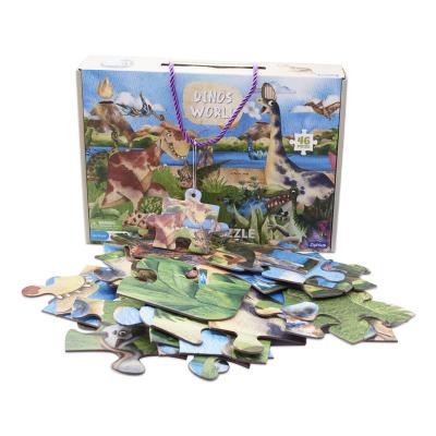 China Custom Toy Wholesale Cartoon Dinosaur World 3d Puzzle Children 46 Pieces Large Floor Educational Jigsaw Puzzle for sale