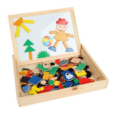 China Hot sale custom montessori cartoon toy toddler wooden magnetic jigsaw board jigsaw puzzle for kids for sale