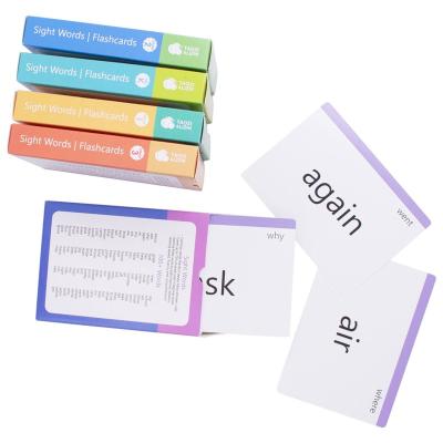 China Eco-friendly Water-base Varnishing Wholesale Custom 5 Levels Sight Words Kids Educational Words Learning Flash Cards 520 Flashcards For Kids for sale