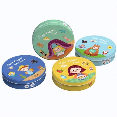 China Eco-friendly Water-base Varnishing Round Tin Box Printing Kids Matching Custom Memory Cards Board Game Makers for sale