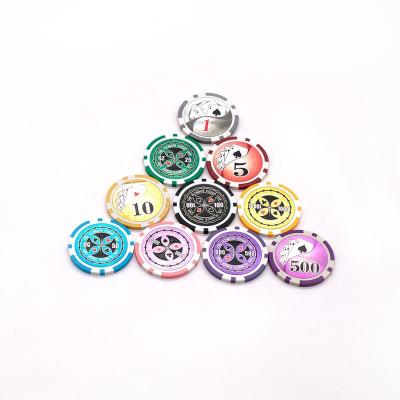 China ABS Customized Logo Hologram Sticker 40*3mm Casino 11.5g ABS and Metal Bullion Ready to Board Poker Chips for sale