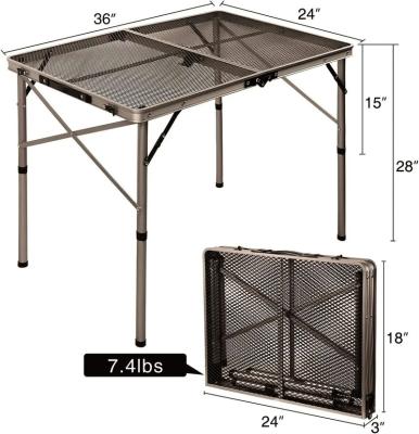 China Modern Square Folding Aluminum Grill Tables For Outdoor Heat Resistant Light Weight Portable Metal Cooking Outdoor Grill Table for sale