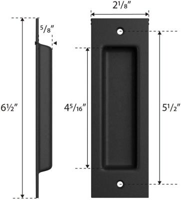 China Modern Rustic Black Barn Door Finger Pull For Recessed Barn Door Handle for sale