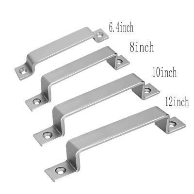 China Modern Brushed Nickel Sliding Barn Hardware Barn Door Pull Barrier Handle Kit-Sturdy Wedge Piece Of 8 Inch Door Handles for sale