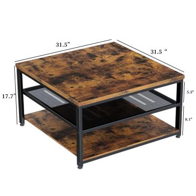 China Adjustable (height) factory produces custom 3 tier rectangular metal coffee tables and shelves for side table storage for sale