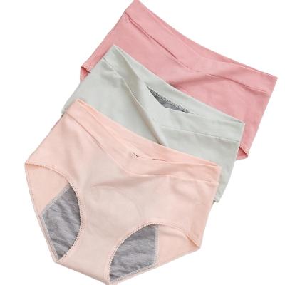 China Dropshipping Antibacterial Plus Size Underwear Women's Cotton 3 Layer Leak Proof Menstrual Period Panties for sale