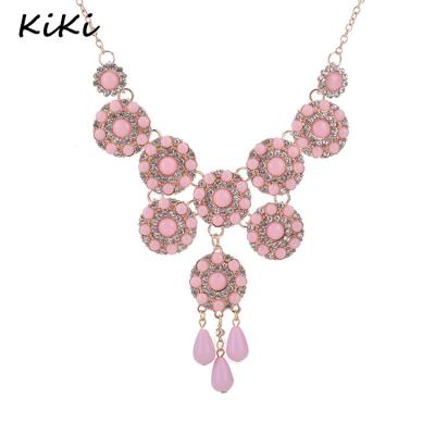 China >>>2017 Environmentally Friendly Fashion Resin Gem Flower Maxi Statement Necklace Jewelry Lovers' Necklace Choker Necklace For Women for sale