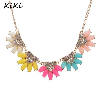 China New Maxi Necklace Women Resin Flower Collares Environmental Friendly Jewelry Gold Choker Statement Necklaces From >>>Pendants for sale