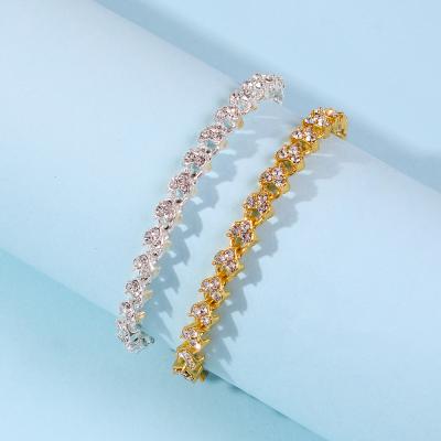 China Simple Fashion Personality Creative Environmentally Friendly Zircon Bracelet Shines Roman Crystal Bangle Bracelet (KB8265) for sale