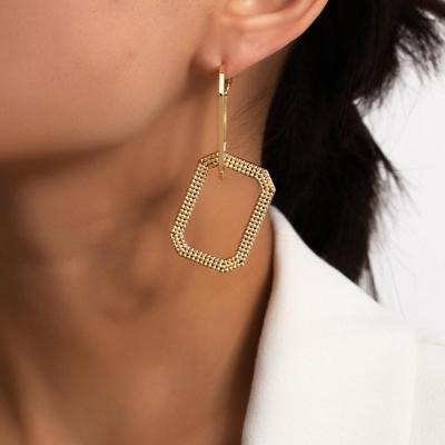 China Hollow Geometric Earrings Eco Friendly Gold Plated Drop Earrings Shape Earrings For Women (KER498) for sale